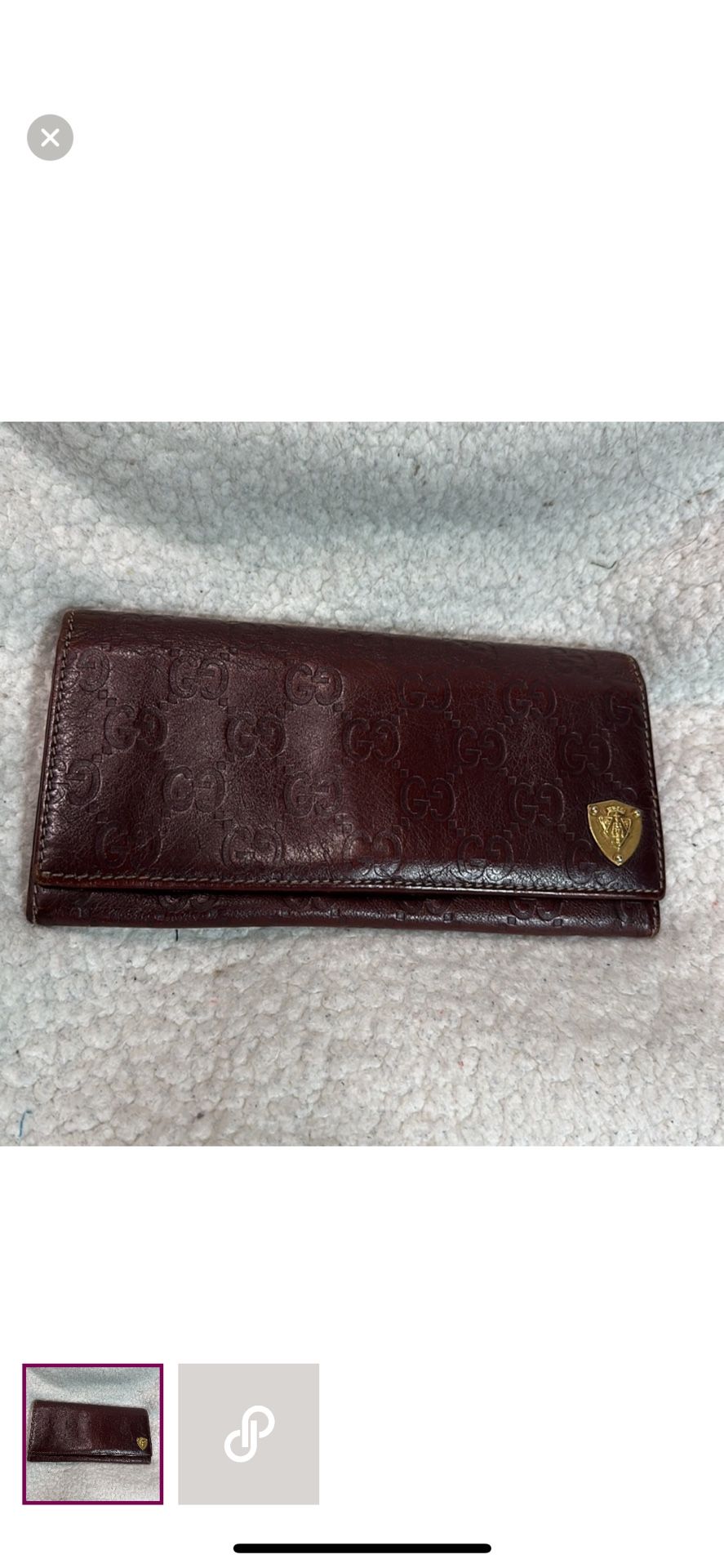 Authentic Gucci Guccissima all leather wallet with unbranded adjustable gold chain