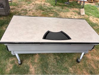 Computer desk with plug ins