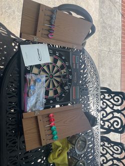 Halex Electronic Dart Board with Cabinet and Darts