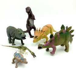 Lot of 6 Dinosaurs With Injuries - Great Dinosaur Battle Scene Poses and Pics!!