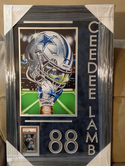 CeeDee Lamb #88 Dallas Cowboys Framed Display with PSA Card