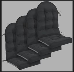4 pcs thick cushions for adirondack chairs outdoor cushions, dark gray 44 x 19 x 4 inches