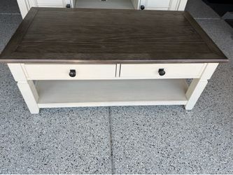 Coffee table, TV stand, and side table
