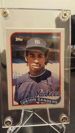 1989 TOPPS TRADED #110T DEION SANDERS ROOKIE BASEBALL CARD NEAR MINT NICE!!!
