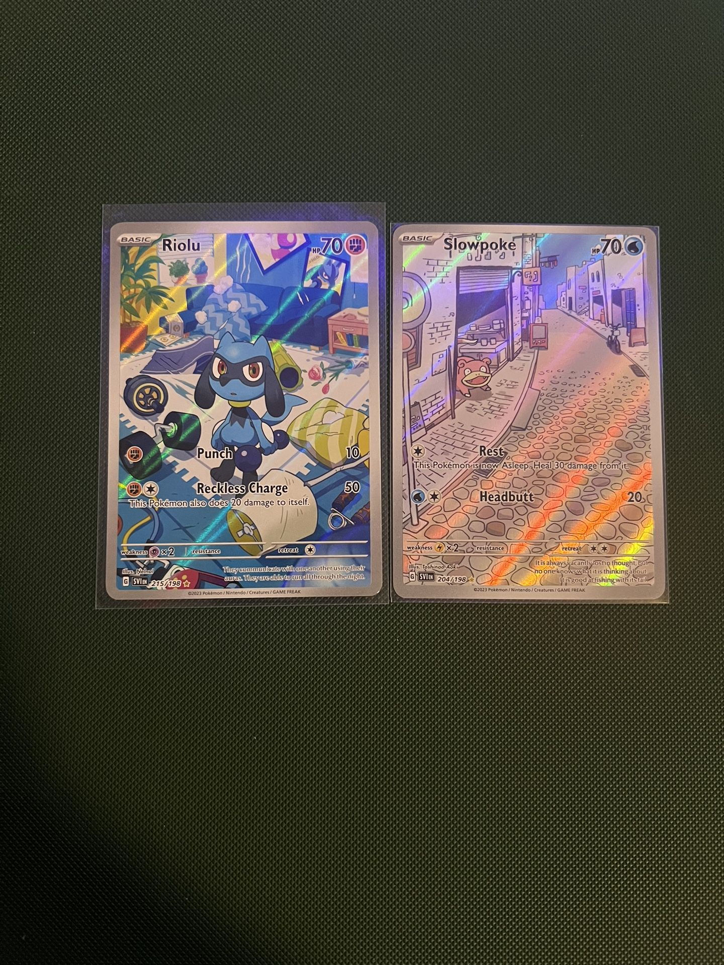 Pokemon SV Base Riolu & Slowpoke IRs