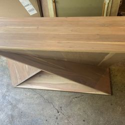 Solid Wood Geometric Console Table