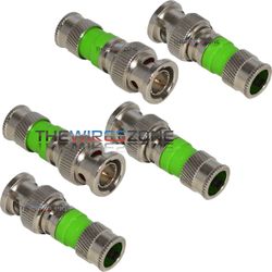 BNC Compression Type 75 Ohm Coaxial Coax RG59 CCTV Connector (5 Pack)