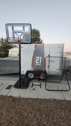 Lifetime Adjustable Basketball Hoop + HIKEEN Return Trainer + Rebound Net Training Bundle