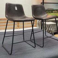 Set Of 2 Bar Stools Counter Height (Seat 24" High)