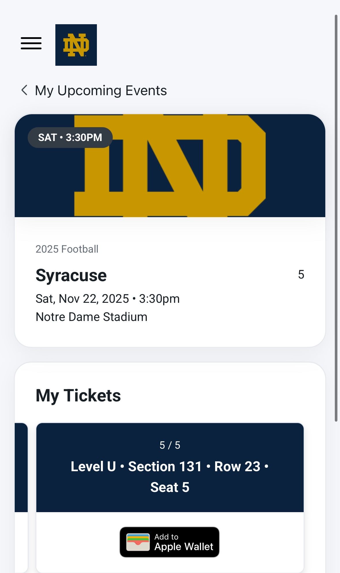 Notre Dame Vs Syracuse Tickets