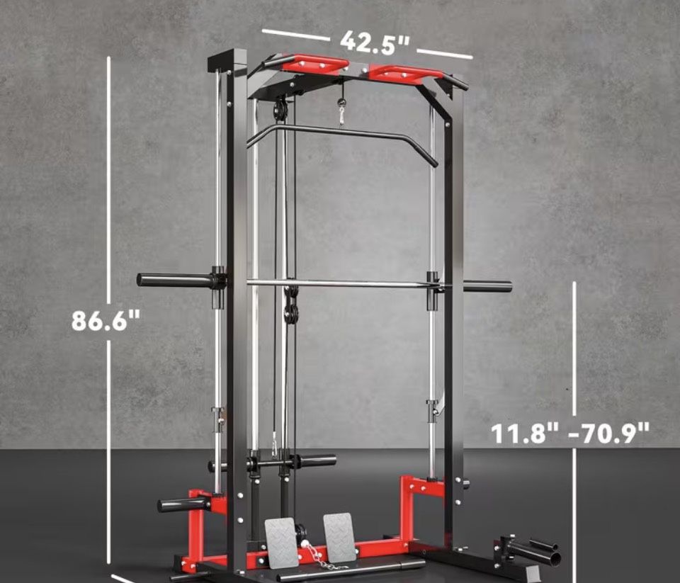 Smith Machine With Barbell 