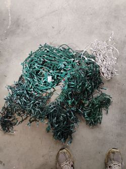 Box of small Christmas lights.