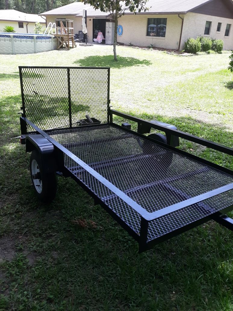 4'x8' Utility Trailer - Rear Drop Gate - Totally Rebuilt - New Wiring - Lights Work - Very Good 4.80x12 Tires - Tongue Jack - Freshly Painted