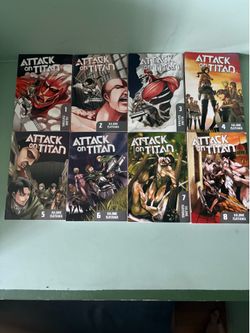 ATTACK ON TITAN MANGA SET VOL 1-8 ( READ DESCRIPTION)