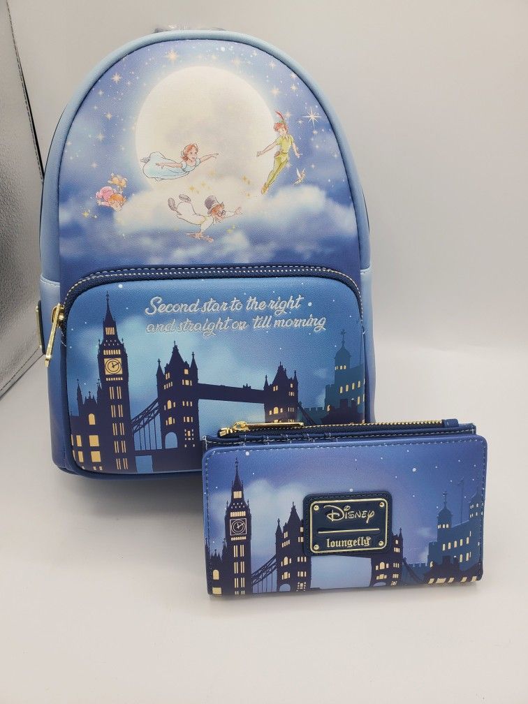 Disney Peter Pan glow in the dark backpack and wallet
