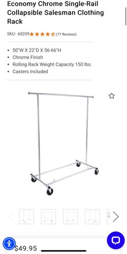 Professional Industrial Clothing Rolling Rack (3 total) LIKE NEW