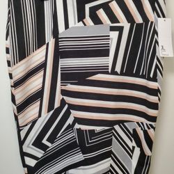 Asymmetrical patterned pencil skirt with full back zipper