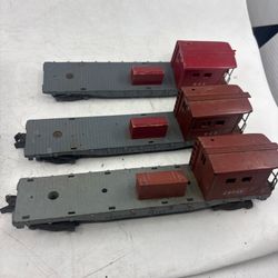 Lot of 3 VINTAGE AMERICAN FLYER S GAUGE - (contact info removed)6 WORK CABOOSE / CAR