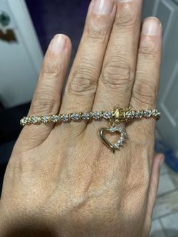 Heart Charm Tennis Bracelet 