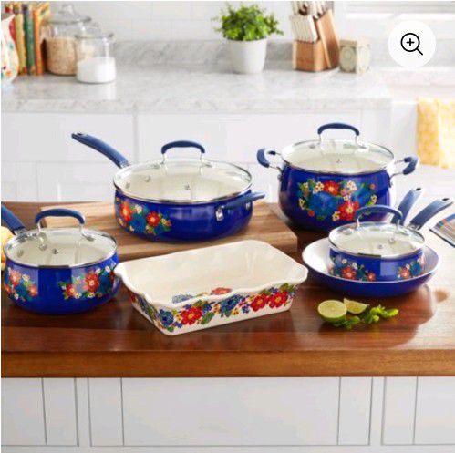 The Pioneer Woman Dazzling Dahlias Aluminum 10-Piece Cookware Set for Sale  in Jacksonville, FL - OfferUp
