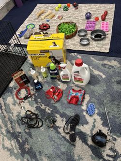 Dog Owners Bundle (gate, crate, toys, cleaning supplies, and more!)