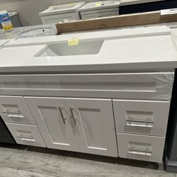 Bathroom vanity 48 inch white 