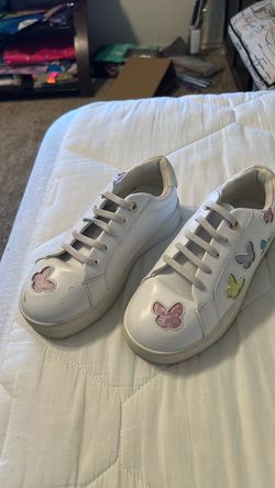 Girls White Butterfly Sneakers