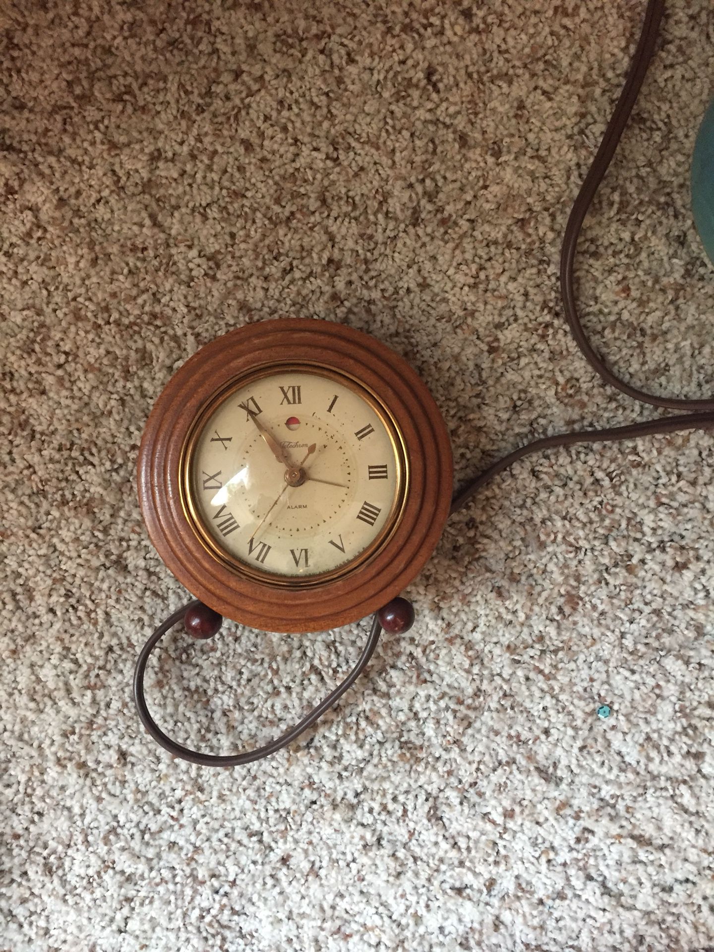 Antique 30’s wooden alarm clock Art Deco