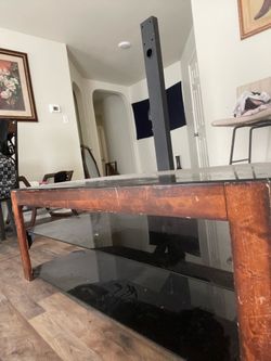 Glass tv table