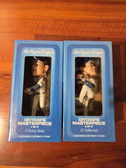 Ohtani Greatest Game Bobblehead Set. 2 pieces