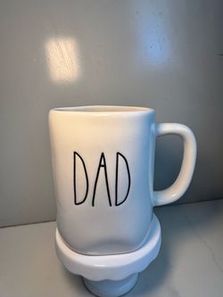 Rae Dunn Artisan Collection "DAD" Mug by Magenta - White Ceramic Farmhouse Coffee Cup - Father's Day Gift - Excellent Condition