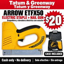 Arrow Fastener ET200 Heavy Duty Electric Nail Gun, shoots up to 1 1.4-Inch Brads with Case