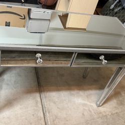 Mirrored Console Sofa TV Table with Drawers