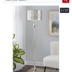 Set Of Two Ashland 63" Metal Floor Lamps with Drum Shade - Silver