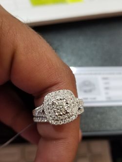 14k white gold 1ctw wedding set
