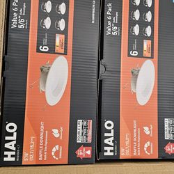 HALO
5 in and 6 in. 2700K CCT Integrated LED White Recessed Light Retrofit Trim 90 CRI, Title 20 Compliant (6-Pack)