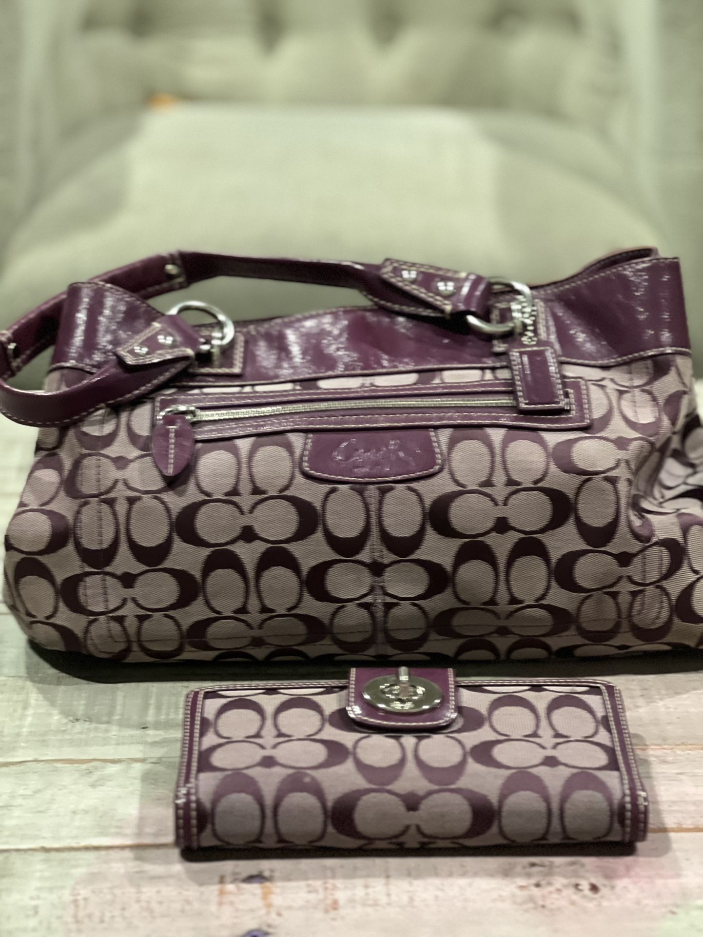 Coach Purse Complete With Wallet And Checkbook Holder