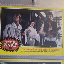 1977 Topps Star Wars #167 Surrounded By Lord Vader's Soldiers! card