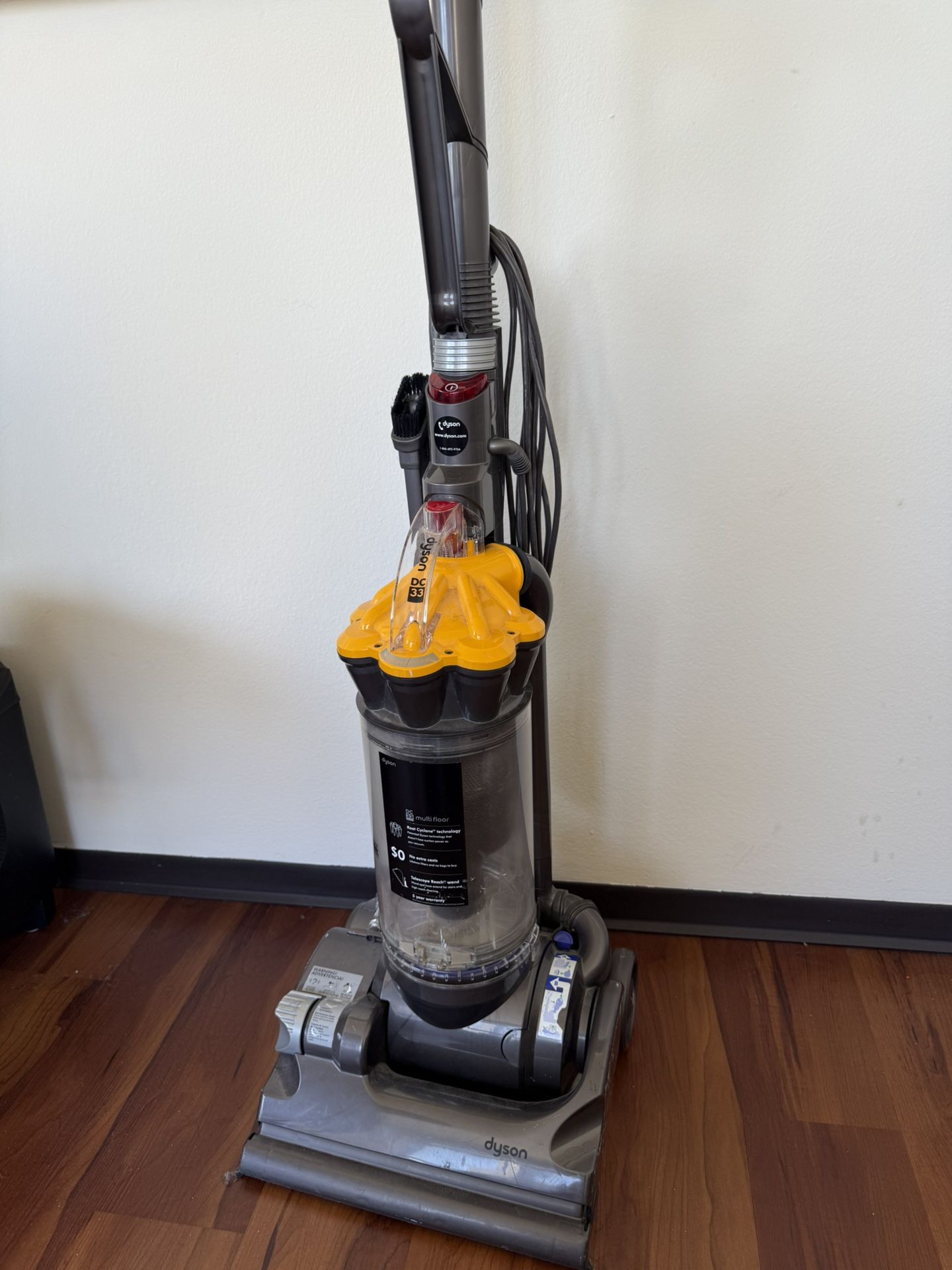 Dyson DC33 Multi-Floor Upright Bagless Powerful Vacuum Cleaner (Yellow)
