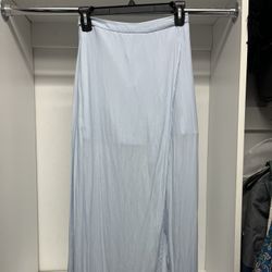 Sky Blue Flowy Maxi Skirt