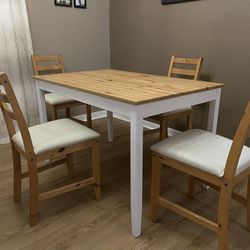 IKEA  Lerhamn Table And 4 Chairs 