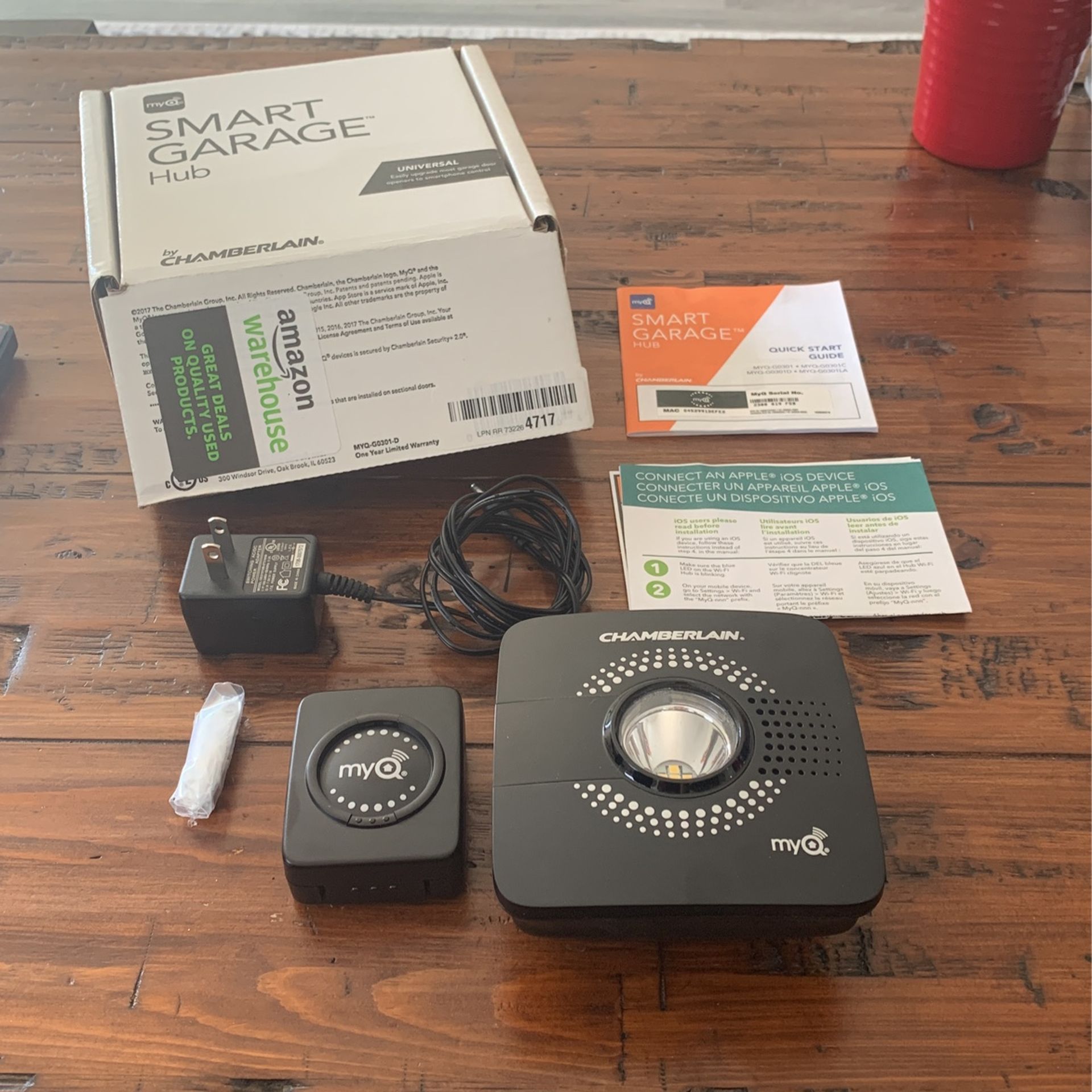 MyQ Smart Garage Door Opener Chamberlain MYQ-G0301 & Chamberlain Group myQ Smart Garage Hub Add-on Door Sensor MYQ-G0302 (Works with MYQ-G0301 and 821