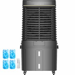 4,000 CFM Evaporative Air Cooler, 13.5 Gal Portable Swamp Cooler with 120° Oscillation, Remote,4 ice packs