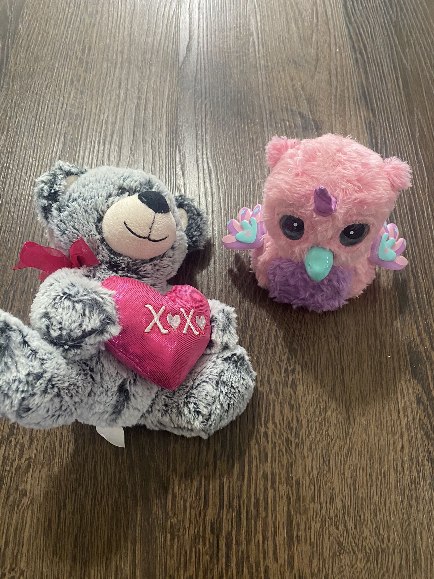 Lot Of 2 Teddy Bear And Hatchimal