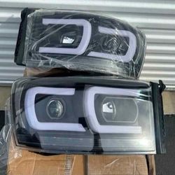 06-08 Dodge Ram LED DRL Projector Headlights Luces Focos Micas Faros Faroles Headlamps 