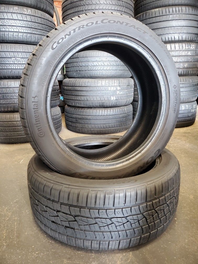 π₯ (2) 225 45 17 Continental ControlContact All Season Tires