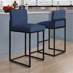 Set Of 2 Modern Bar Stools, 25.5" Counter Height