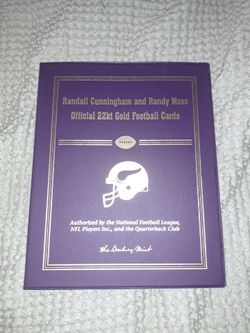 Danbury Mint Cunningham & Moss 22kt Gold Football Cards