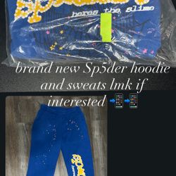 Sp5der hoodie and pants size small