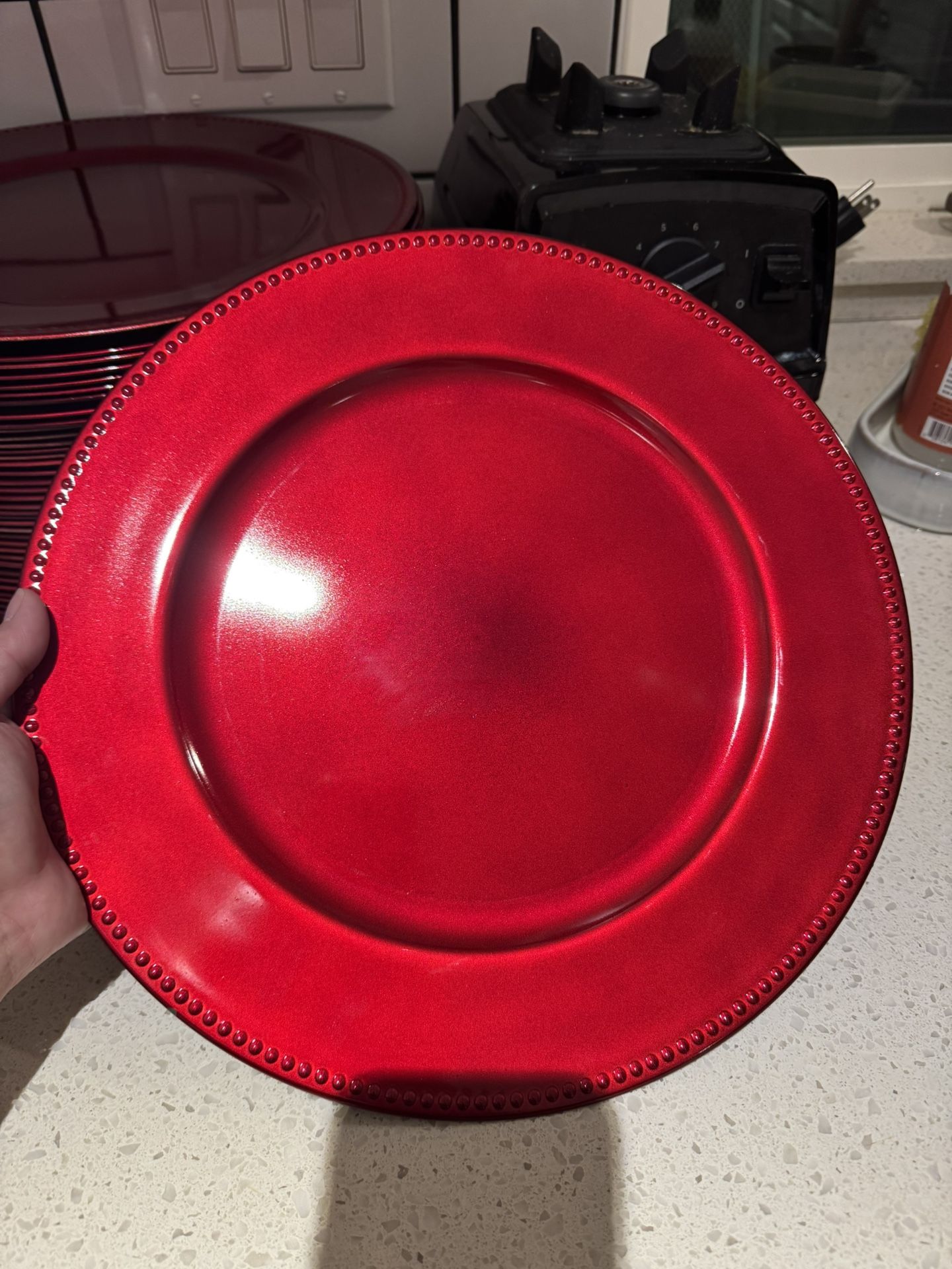39 Red Charger Plates